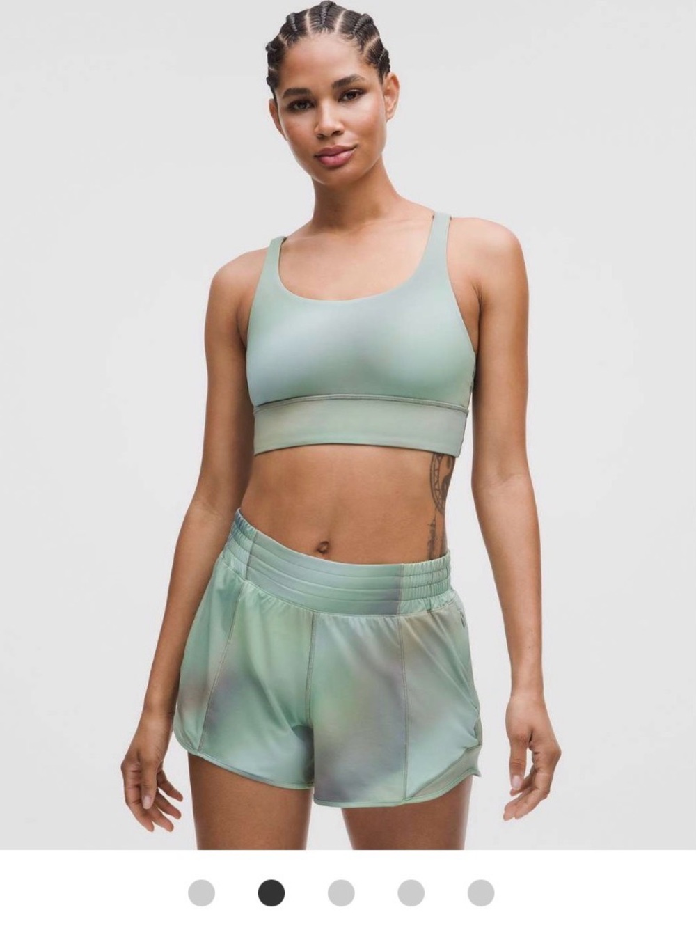 Lululemon energy longline bra chroma drift green 6